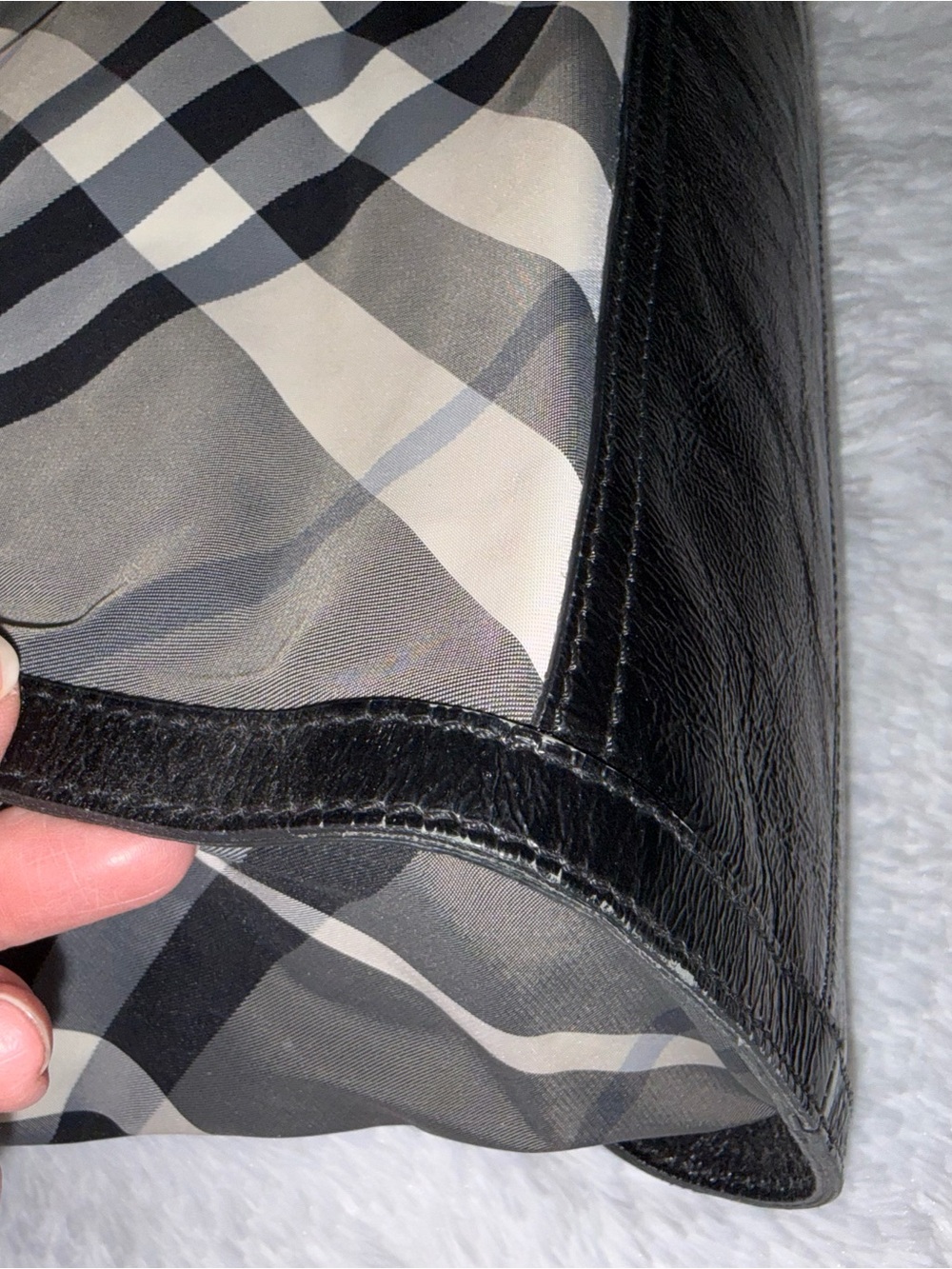 Burberry Gray and Black Plaid Shoulder Bag - Picture 8 of 15